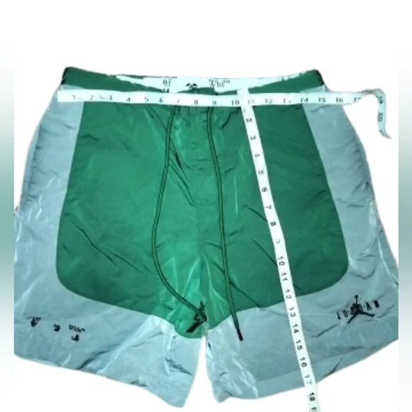 Air Jordan x Off White Green and Gray Athletic Shorts Rare Medium - Picture 3 of 7